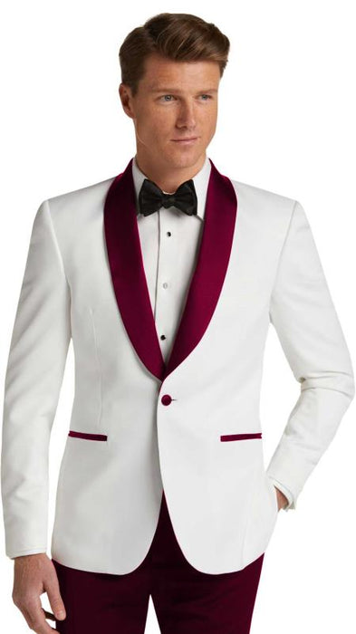 Men's Dark Burgundy Slim Fit Tuxedo Dinner Jacket Burgundy Tuxedo