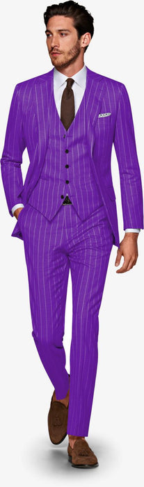 Men's Purple and White Pinstripe Gatsby Vintage Suit For Sale