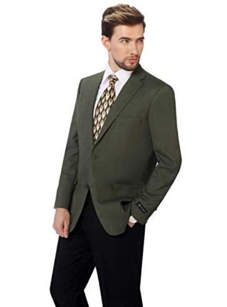 Men's Classic Fit Sport Coat Suit Jacket Blazer Olive