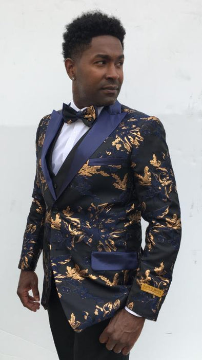Men's Blazer + Blue ~ Gold