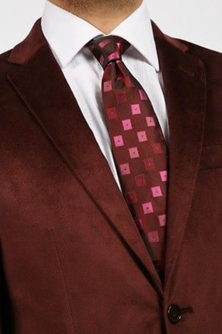 Alberto Nardoni Brand velour Men's blazer Jacket Sport Jacket For Men Burgundy ~ Wine ~ Maroon Color