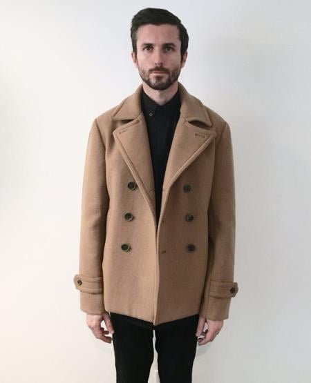 Men's Camel ~ Tan ~ Beige ~ Khaki Wool Fabric Designer Men's Wool Men's Peacoat Sale Available in Big and Tall Sizes