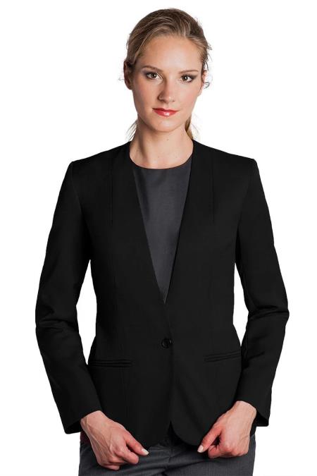 One Button Solid Pattern Women Black Blazer