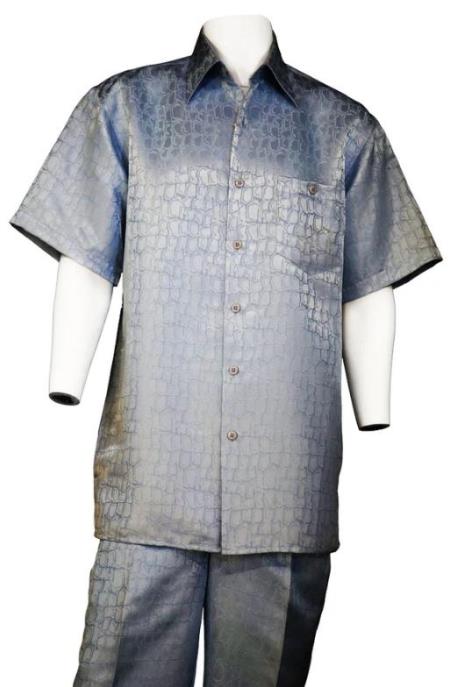 Men's Sky Blue 2pc Shirt and Pants set