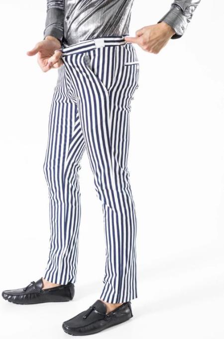 Men's Pants Checked- Blue