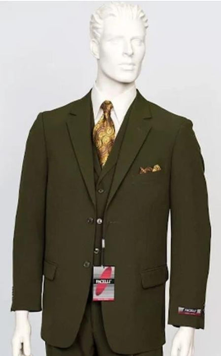 Poplin Fabric Pacelli 3pc Green Suit CAMERON-10004