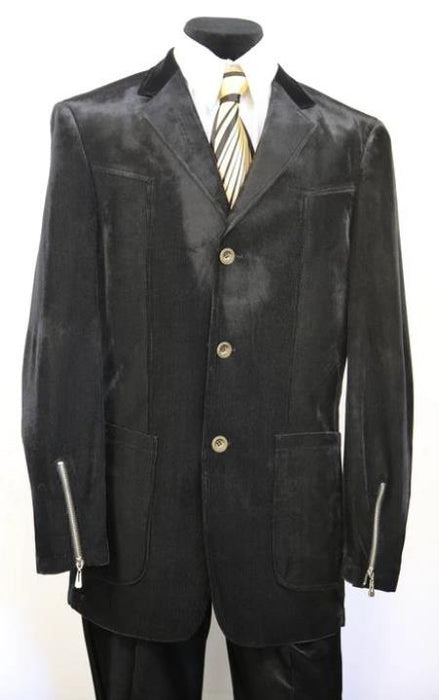 Men's Black 3 Button Suit