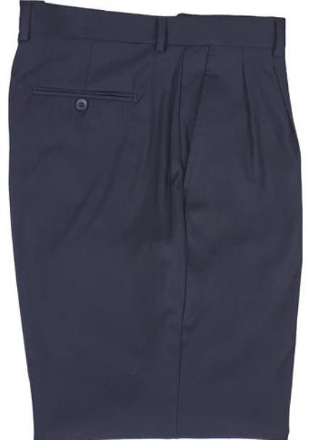 Double Pleated Pants 11-Navy