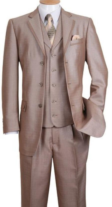 Men's 3 Button Fashion Cheap Priced Business Suit Tan