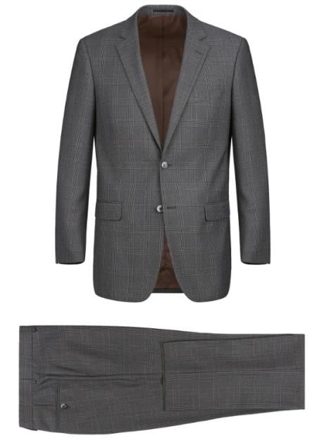 Renoir Marino Classic Fit Suit Style# Plaid Suit - Checkered Suit - Business Suit