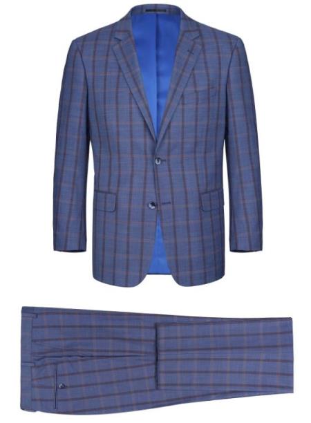 Renoir Tattaglia Classic Fit Suit Style# Plaid Suit - Checkered Suit - Business Suit