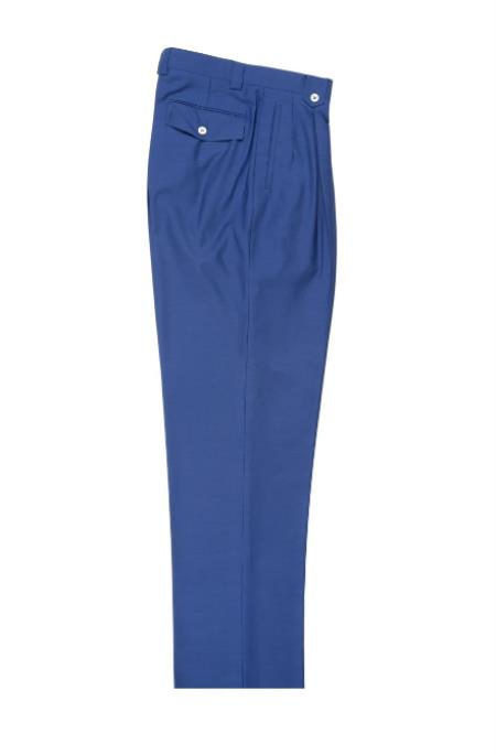 Indigo Wide Leg Pants By Extrema - Men's Pleated Pants