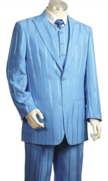 Shiny Blue Suit - Light Blue Suit - Baby Blue Suit - Sky Blue Color