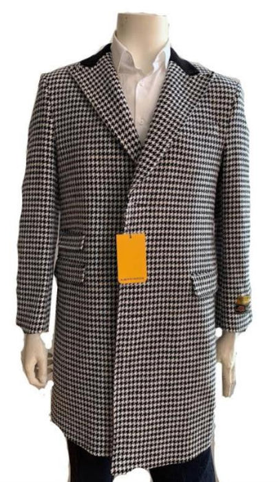 Men's Overcoat - Three Quarter Car coat + Black and White