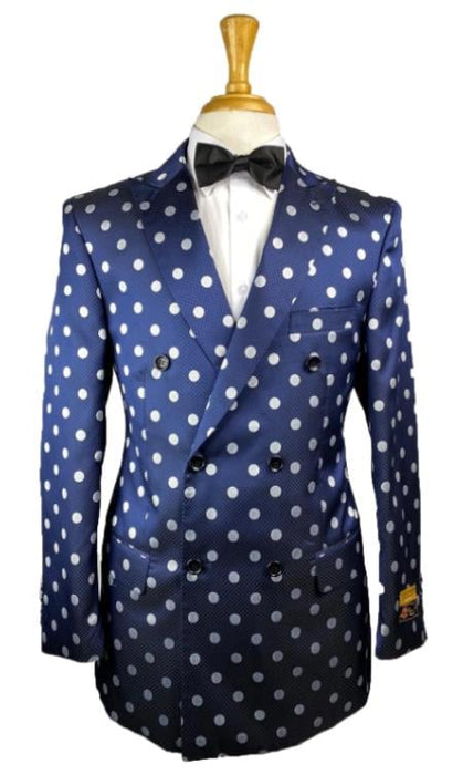 Double Breasted Blazer Polka Dot Blazer - Polka Dot Sport Coat - Double Breasted Jacket