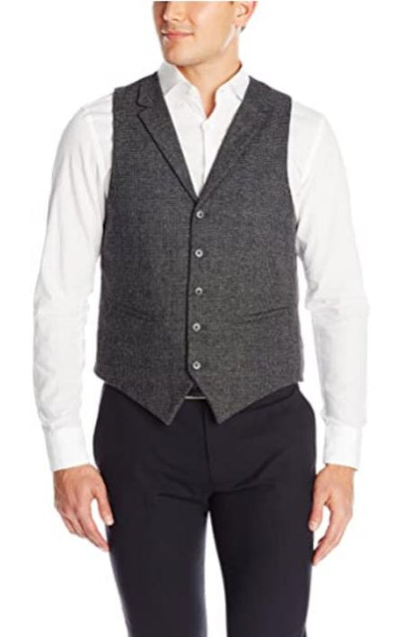 Mens Vest Charcoal Plaid