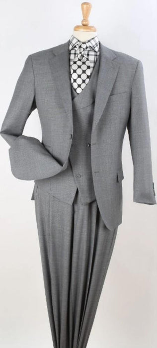 Mens Suit - Classic Fit Suit - Pleated Pants - Suit With Double Breasted Vest