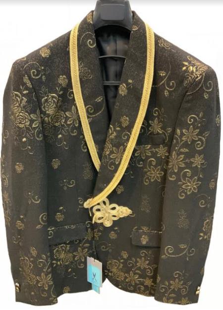 Black and Gold Tuxedo - Mens Gold Blazer