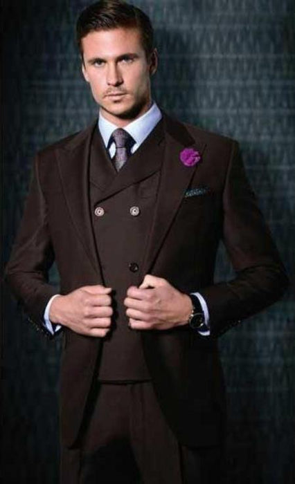 Mens Urban Gray Suit - Double Breasted Vest Pleated Pants