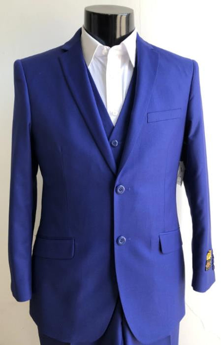 Mens Royal Blue Slim Fit Suit