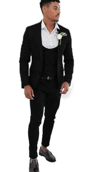 Black Solid Victorian Tuxedo