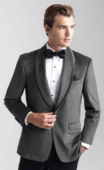 Mens Velvet Dinner Jacket - Mens Tuxedo Blazer With Trim Shawl Collar Black