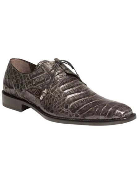 Mezlan Shoes Anderson Grey Caiman Crocodile Luxury Oxfords