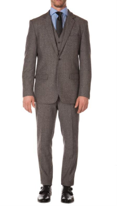 Mens Gray Tweed Suit - Gray Suit - Winter Fabric Heavy Suit