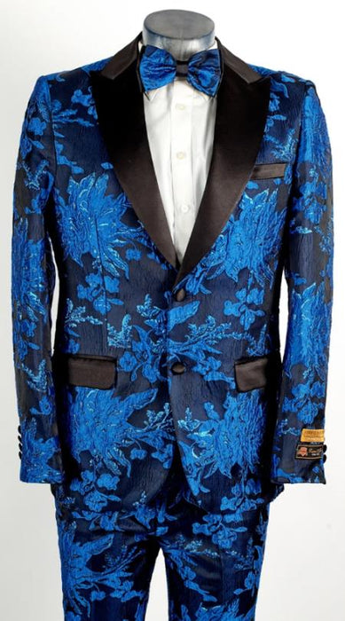 Trendy Mens Suits - Unique Fashion Suit - Groom Suit Tuxedo With Matching Bowtie