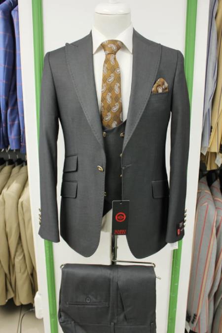 Mens Suit Charcoal Gray