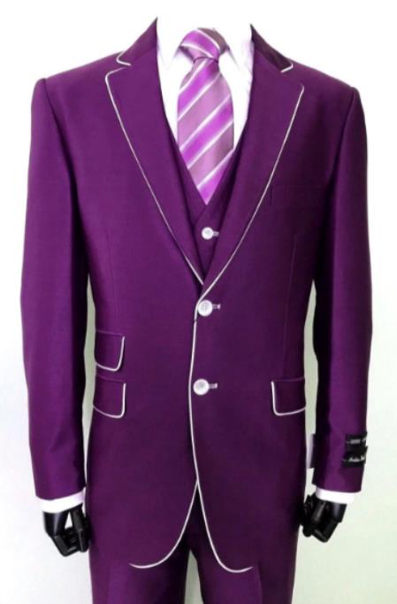 Purple Suit and White Trim - Purple Tuxedo