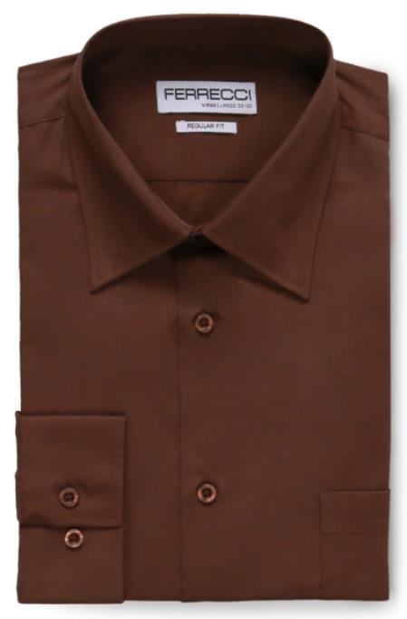 Mens Dress Shirt Brown