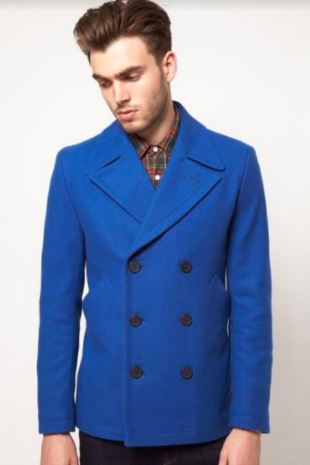 Mens Royal Blue Peacoat - Short Coat