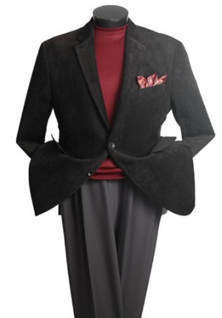 Mens Corduroy Black Blazer