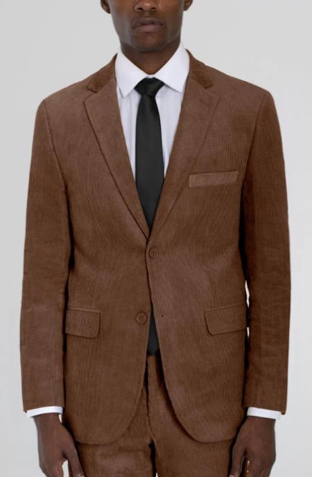 Mens-Two-Buttons-Brown-Suit