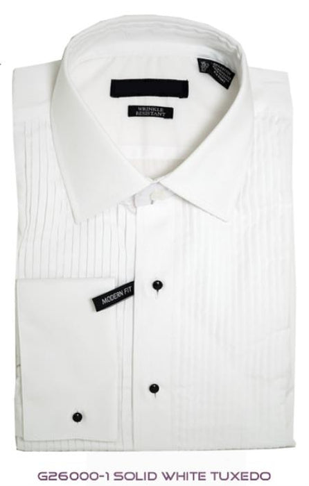 White Lay-Down Tuxedo shirt for men