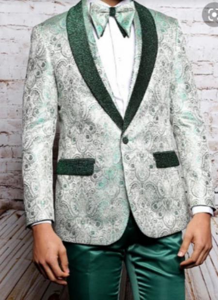 Sage Green Tuxedo - Sage Green Wedding Tuxedo With Bowtie