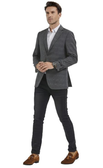 Mens Big and Tall Blazer - Big and Tall Dark Grey Sport Coat