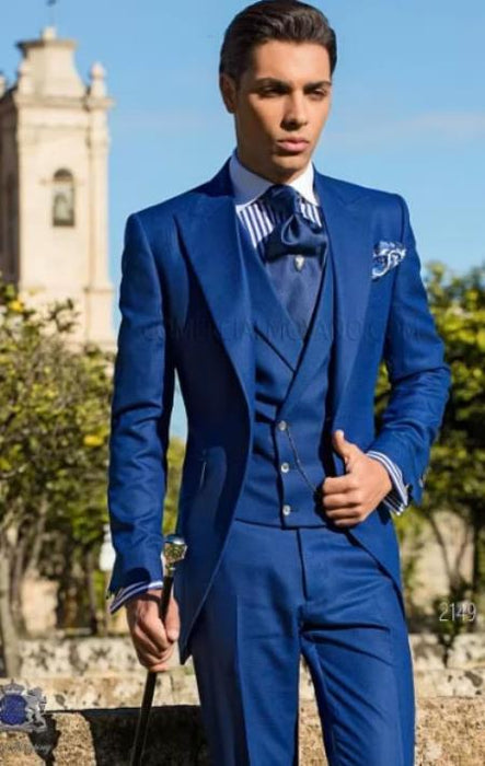 Mens Wedding Tuxedo - Groom Tuxedo - Royal Blue Suit