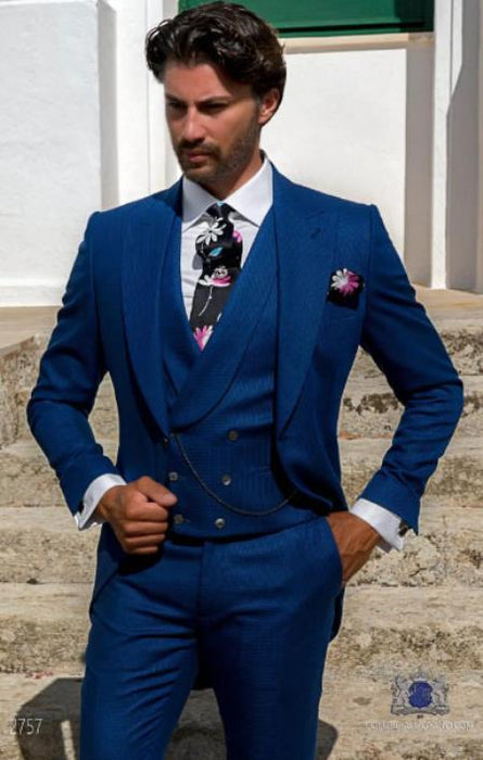 Mens Wedding Tuxedo - Groom Tuxedo - Royal Blue Suit