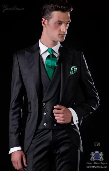 Mens Wedding Tuxedo - Groom Tuxedo - Gray Suit