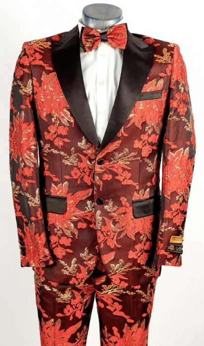 Red Floral Suit - Red Floral Blazer - Red Floral Tuxedo