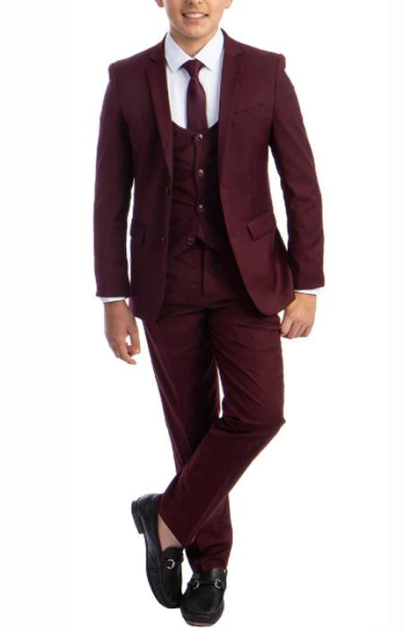 Designer Boys Suit - Designer Kids Burgundy Suit