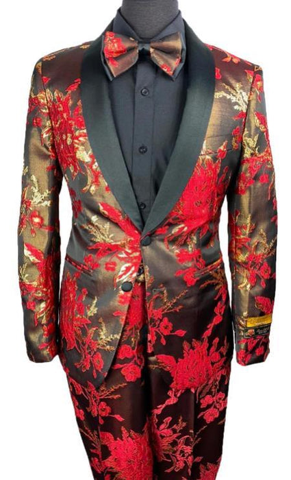 Red Floral Suit - Red Floral Blazer - Red Floral Tuxedo