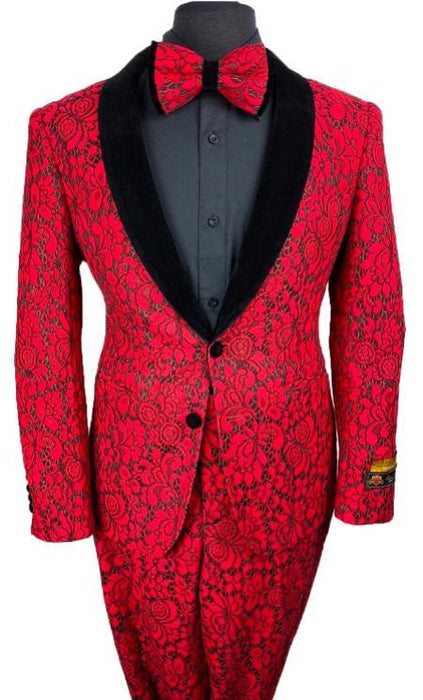 Red Floral Suit - Red Floral Blazer - Red Floral Tuxedo