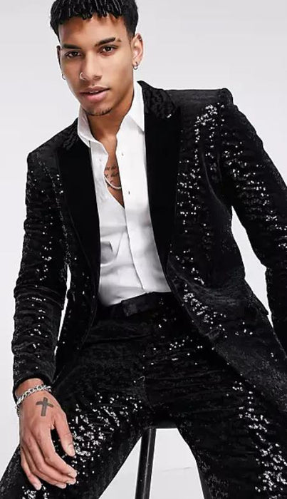 Black Sequin Suit