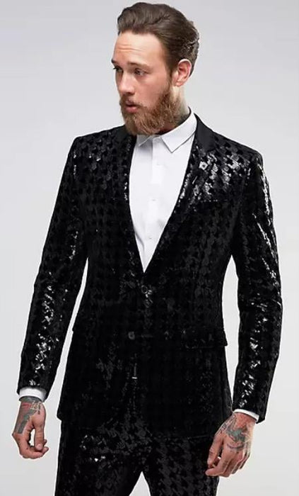 Black Sequin Suit