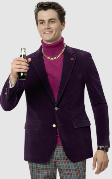 Mens Blazer Plum