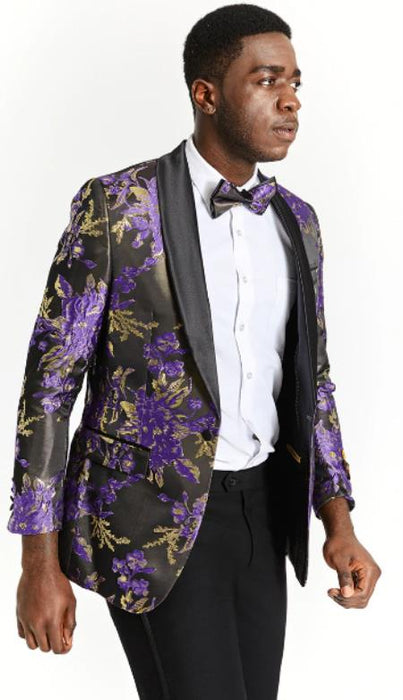 Big and Tall Dinner Jacket - Big Man Sport Jacket - Mens Blazer - Gold and Purple