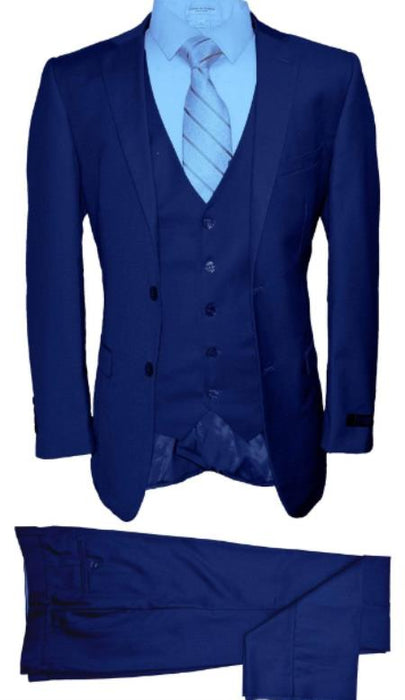 Mens Vested Modern Fit Suits Royal